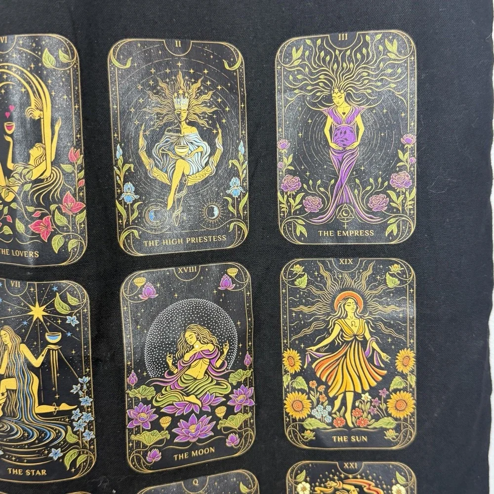 Club Magic Hour Tarot Card Tote Bag Black Cotton Astrology Witchy Occult
